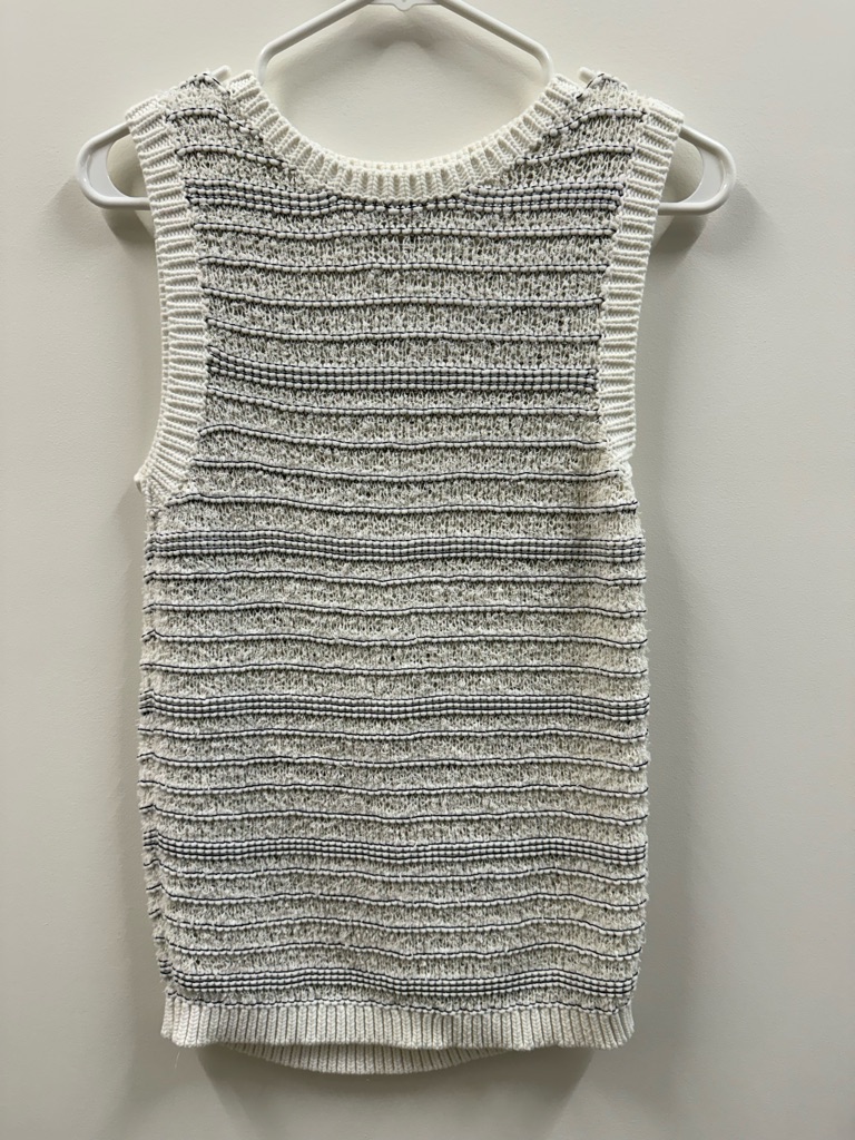 Loft Cream And Black Knit Sleeveless Top